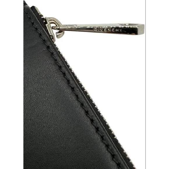Givenchy Black Leather 'I Feel Love' Medium Clutch